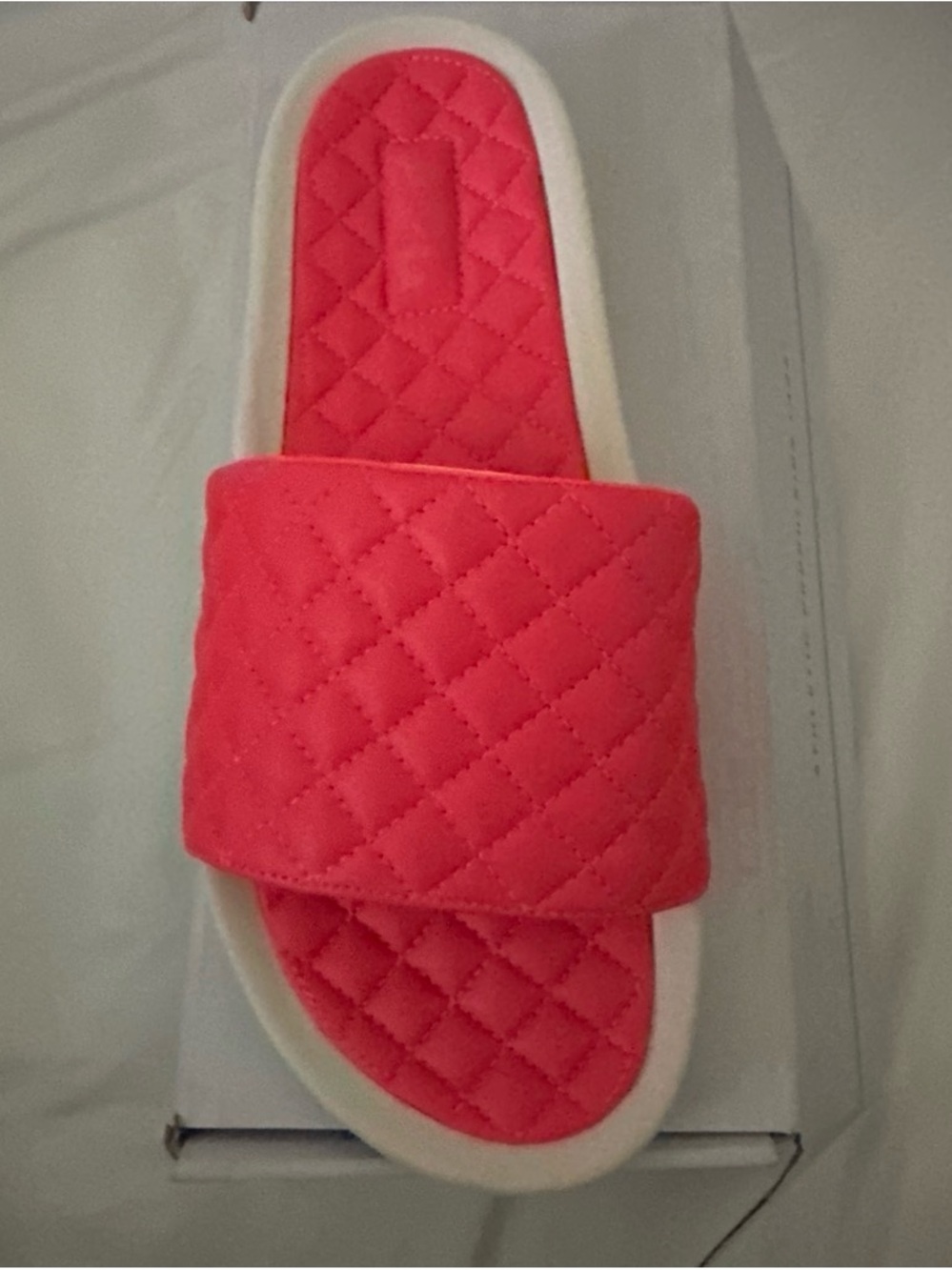 APL Quilted Coral Slide Sandals in Bright Pink